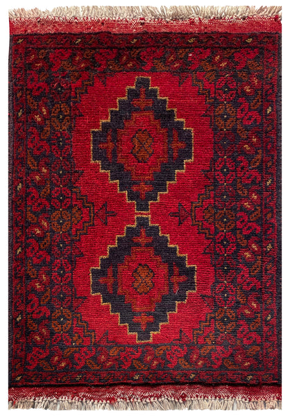 26442 - Khal Mohammad Afghan Hand-Knotted Authentic/Traditional/Rug/Size: 2'1" x 1'4"