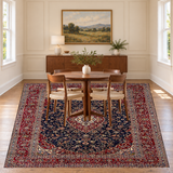 Rocket 1 batch 43 V2 SKU 27968 — vertical rug in dedicated dining room with centered table and chairs