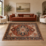 Rocket 1 batch 44 SKU 27140 — horizontal rug in living room with sofa and chairs
