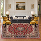 SKU 25783 — living room staged with the original handmade carpet