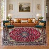 SKU 25755 — living room staged with the original handmade carpet