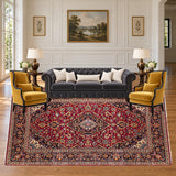 SKU 25762 — living room staged with the original handmade carpet