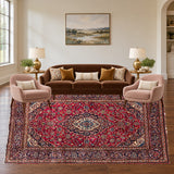 SKU 25764 — living room staged with the original handmade carpet
