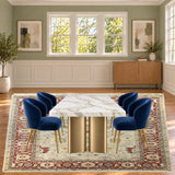 SKU 25720 — dining room staged with the original handmade carpet