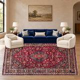 SKU 25750 — living room staged with the original handmade carpet