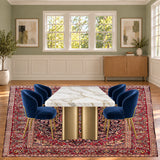 SKU 25752 — dining room staged with the original handmade carpet