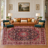 SKU 25752 — living room staged with the original handmade carpet