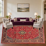 SKU 25632 — living room staged with the original handmade carpet