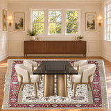 SKU 25708 — dining room staged with the original handmade carpet