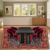 SKU 25012 — dining room staged with the original handmade carpet