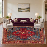 SKU 25012 — living room staged with the original handmade carpet