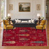 SKU 25366 — living room staged with the original handmade carpet