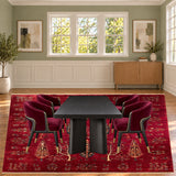 SKU 24911 — dining room staged with the original handmade carpet