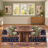 SKU 25003 — dining room staged with the original handmade carpet