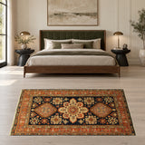 Royal Kazak carpet 22462 in a contemporary bedroom — 206 x 145 cm