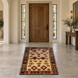 Shiraz carpet 24241 in a rustic front entrance — 206 x 112 cm