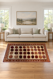 SKU 24389 original handmade Persian rug staged horizontally in a living room; Rocket1 approved room image.