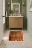 SKU 24411 original handmade Persian rug in a powder room; Rocket1 approved room image.