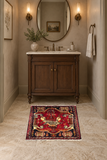 SKU 24418 original handmade Persian rug in a powder room; Rocket1 approved room image.