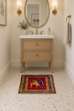 SKU 24424 original handmade Persian rug in a powder room; Rocket1 approved room image.