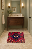 SKU 24446 original handmade Persian rug in a powder room; Rocket1 approved room image.