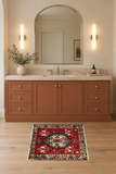 SKU 24506 original handmade Persian rug in a powder room; Rocket1 approved room image.