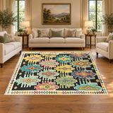 Rocket1 — SKU 27651 — approved horizontal rug in living room with sofas and chairs