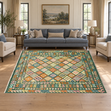 Rocket1 — SKU 27652 — approved horizontal rug in living room with sofas and chairs