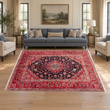 Rocket1 — SKU 27852 — approved horizontal rug in living room with sofas and chairs