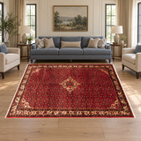 Rocket1 — SKU 27855 — approved horizontal rug in living room with sofas and chairs