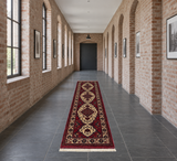 SKU 21917 Khal Mohammad runner resting flat in a restored brick-mill hallway