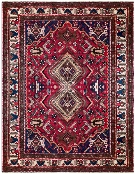 24331- Abadeh Persian Hand-Knotted Authentic//Traditional/Carpet/Rug/ Size: 6'9"x 5'1" / 206cm x 155cm