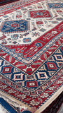 21513-Kazak Hand-Knotted/Handmade Afghan Rug/Carpet Tribal/Nomadic Authentic/ Size: 11'2" x 8'6"