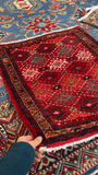 26785-Hamadan Hand-Knotted/Handmade Persian Rug/Carpet Tribal/Nomadic Authentic/ Size: 2'8" x 2'5"