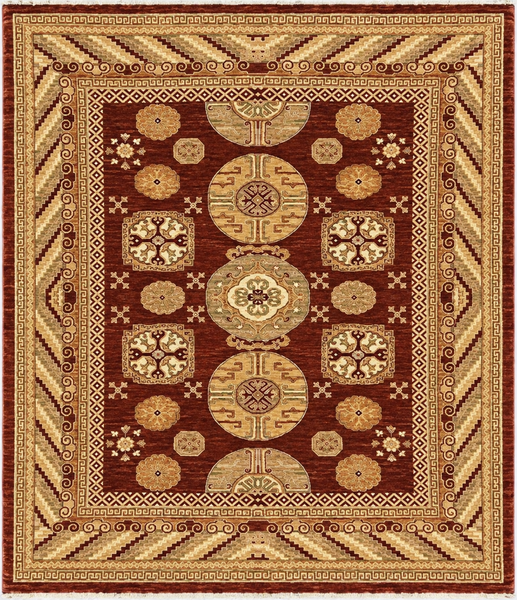 14697 - Chobi Ziegler Afghan Hand-knotted Contemporary/Modern Carpet/Rug/ Size: 9'2" x 7'11"/ 279cm x 241cm