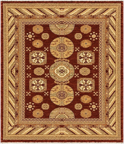14697 - Chobi Ziegler Afghan Hand-knotted Contemporary/Modern Carpet/Rug/ Size: 9'2" x 7'11"/ 279cm x 241cm