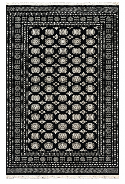 27590-Bokhara Hand-Knotted/Handmade Pakistani Rug/Carpet Tribal/Nomadic Authentic/ Size: 9'2" x 6'1"/279 cm × 185 cm