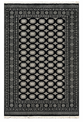 27590-Bokhara Hand-Knotted/Handmade Pakistani Rug/Carpet Tribal/Nomadic Authentic/ Size: 9'2" x 6'1"/279 cm × 185 cm