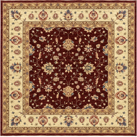 19259-Chobi Ziegler Hand-Knotted/Handmade Afghan Rug/Carpet Tribal/Nomadic Authentic/ Size: 6'7" x 6'8" / 200cm x 203cm