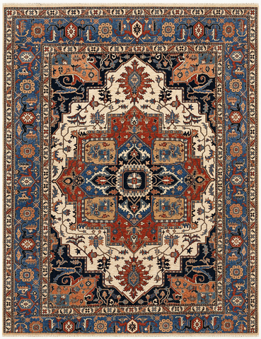 27776- Royal Heriz Hand-Knotted/Handmade Afghan Rug/Carpet Traditional/Authentic/Size:  11'9" x 8'10"/358cmx 269cm