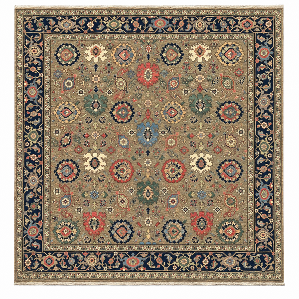 27923- Royal Chobi Ziegler Afghan Hand-Knotted Contemporary/Traditional/Size: 8'6" x 8'0"/259cm x 244cm