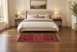 22924 Persian rug staged in a bedroom