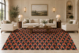 23698 Persian rug staged in a living room