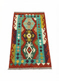 27743 - Kelim Hand-Woven/Flat-Weaved/Afghan Kelim/Carpet Modren/Nomadic Authentic/Size: 4'0" x 2'6"/122cm ×76cm
