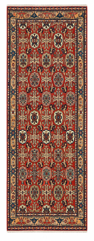 27438-Hamadan Hand-Knotted/Handmade Persian Rug/Carpet Tribal/Nomadic Authentic/ Size: 9'8" x 3'4"/295cm x 102cm