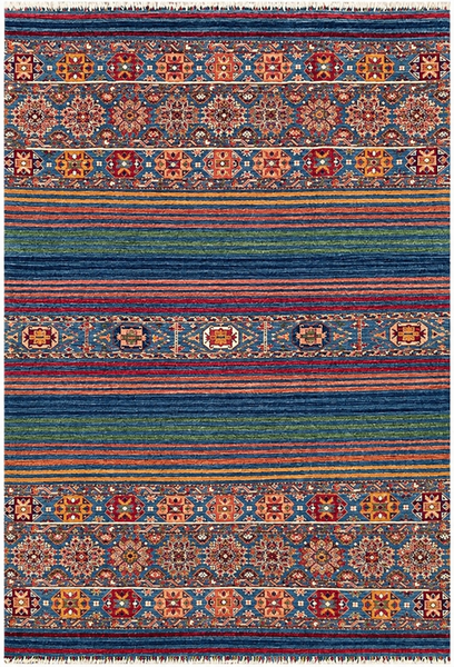 25009- Chobi Ziegler Afghan Hand-Knotted Contemporary/Traditional/Size: 9'10" x 6'6"/300cm x 198cm