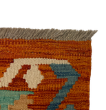 27734 - Kelim Hand-Woven/Flat-Weaved/Afghan Kelim/Carpet Modren/Nomadic Authentic/Size: 4'2" x 2'7"/127cm ×79cm