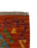27724 - Kelim Hand-Woven/Flat-Weaved/Afghan Kelim/Carpet Modren/Nomadic Authentic/Size: 4'0" x 2'8"/122cm ×81cm