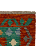 27741 - Kelim Hand-Woven/Flat-Weaved/Afghan Kelim/Carpet Modren/Nomadic Authentic/Size: 4'1" x 2'7"/124cm ×79cm