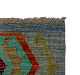 27730 - Kelim Hand-Woven/Flat-Weaved/Afghan Kelim/Carpet Modren/Nomadic Authentic/Size: 3'11" x 2'11"/119cm ×89cm